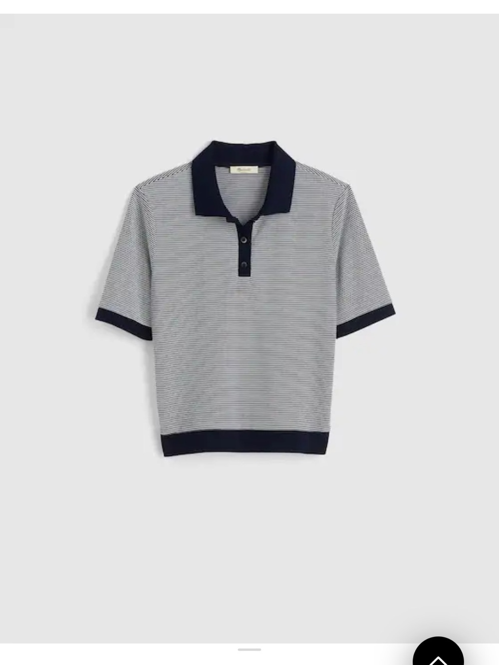 Madewell Stripped Shrunken Polo Tee - Midnight Navy